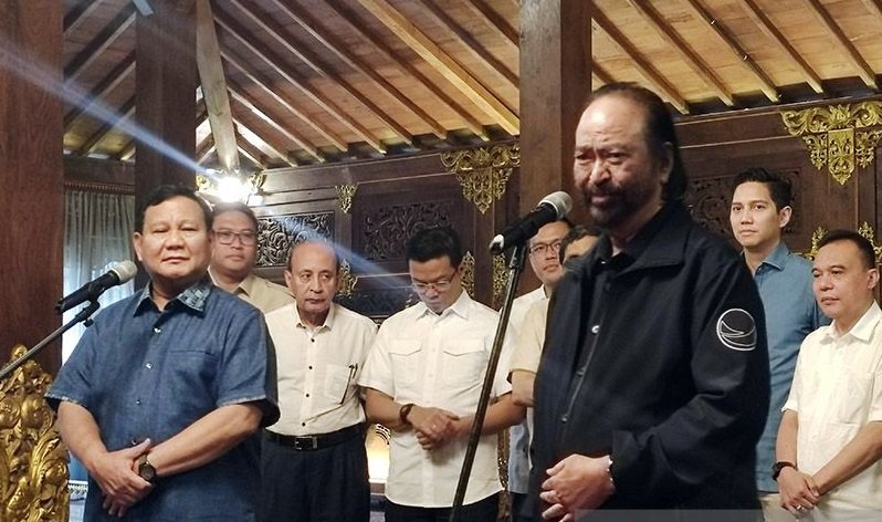 Jalin Komunikasi, Prabowo Subianto Temui Surya Paloh di NasDem Tower