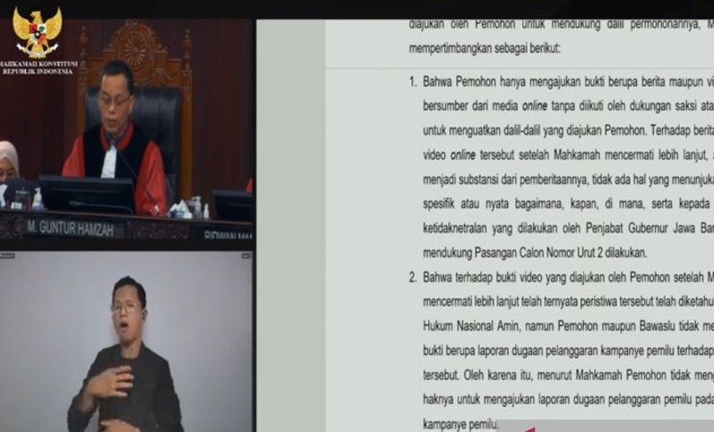 AMIN Soal Dugaan Pelanggaran Kampanye Prabowo, MK: Dalil Tidak Beralasan Hukum