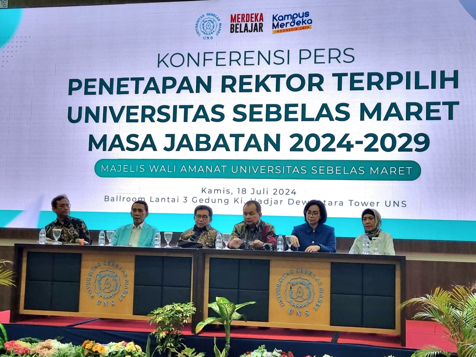 MWA UNS Tetapkan Prof. Hartono Sebagai Rektor Masa Jabatan 2024-2029