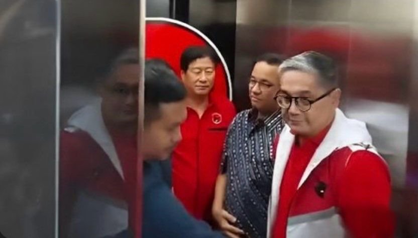 Anies Baswedan Sambangi Kantor DPD PDIP Jaktim Bersama Tom Lembong