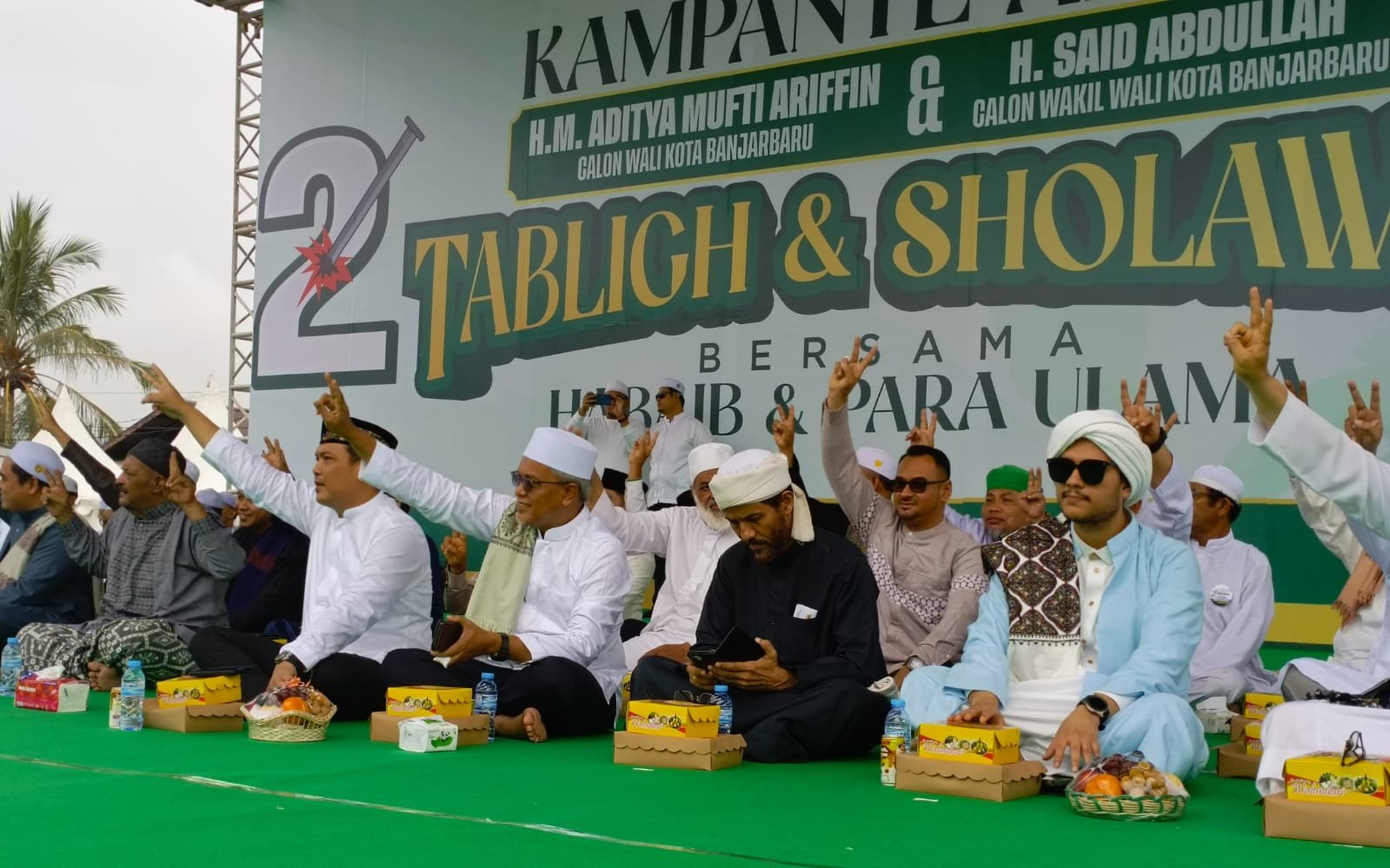 Kampanye Akbar pasangan Calon Wali Kota dan Wakil Wali Kota Banjarbaru, Sabtu (19/10) berlokasi di lapangan Puma, Loktabat Utara. Foto: Tim Pemenangan Aditya - Said