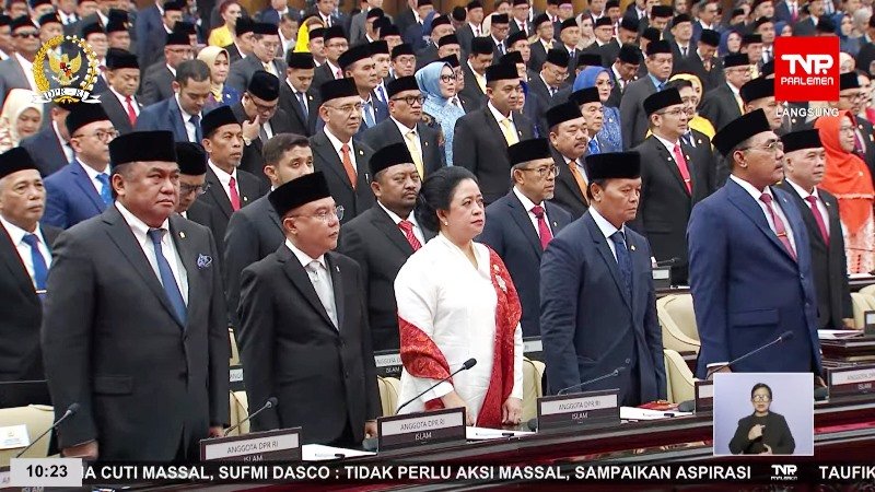 Ratusan anggota DPR RI dilantik hari ini, Selasa 1 Oktober. Foto: Youtube/DPR RI