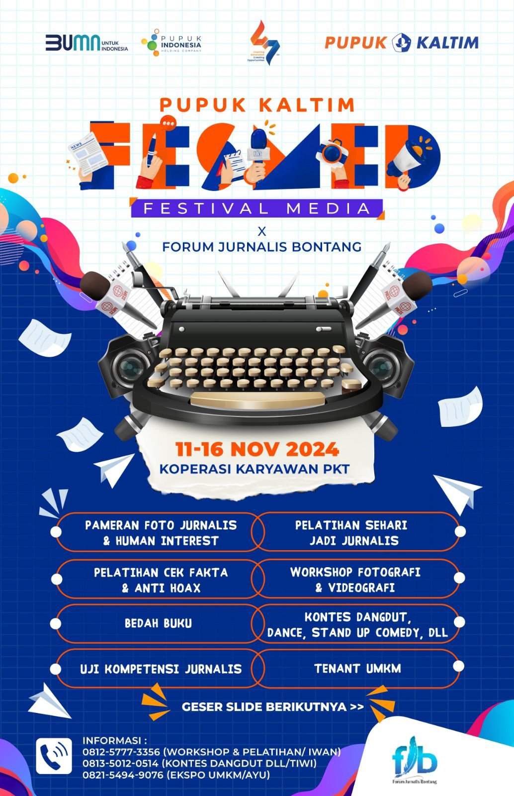 Pupuk Kaltim menggandeng jurnalis menggelar festival media. Foto: Dok. Pupuk Kaltim