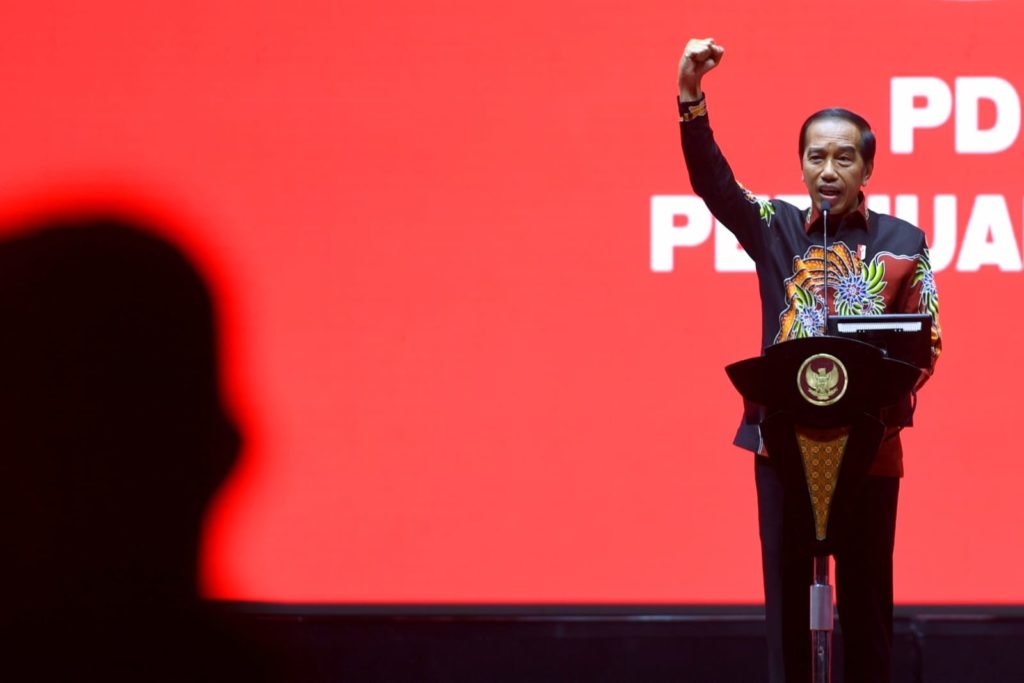 Presiden Jokowi pad Peringatan HUT Ke-50 PDI Perjuangan, di JIExpo Kemayoran, Jakarta, Selasa (10/01/2023). Foto: BPMI Setpres