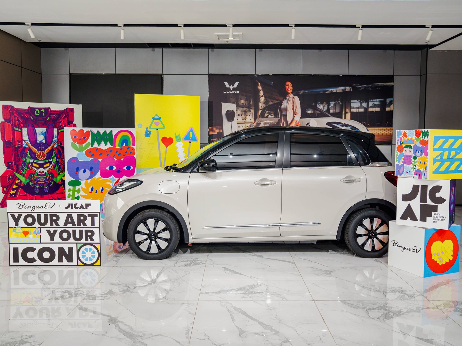 Pemenang pertama dari kompetisi ini akan menerima 1 (satu) unit Wuling BinguoEV dengan eksterior yang telah dipersonalisasi menggunakan desain pemenang. Foto: dok. Wuling
