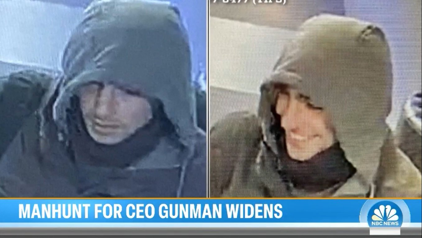 Orang yang dicari dalam kasus pembunuhan CEO UnitedHealthcare Brian Thompson di jalan Manhattan terlihat di dekat stasiun bus Port Authority, 46 menit setelah kejahatan yang mengejutkan itu. Foto: NBC News