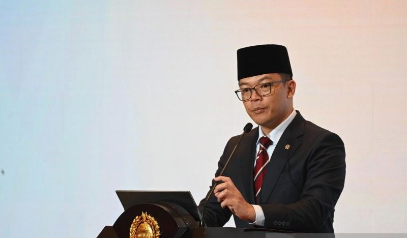 Menteri Luar Negeri Sugiono dalam Pernyataan Pers Tahunan Menteri Luar Negeri di Jakarta, Jumat (10/1/2025). Foto: Infomed Kemlu