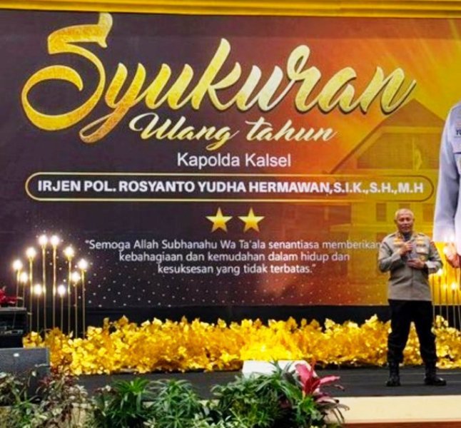 Syukuran Ultah ke-55 Kapolda Kalsel Irjen Rosyanto Yudha. Foto: tangkapan layar/X